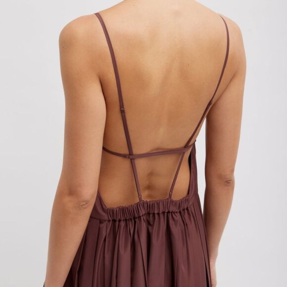 NWT Tibi Sporty Nylon Midi Dress in Cinnamon - Picture 4 of 8